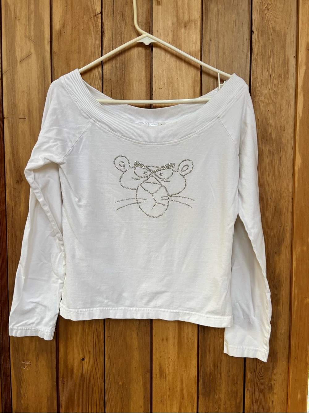 ✨ VINTAGE 2000s PINK PANTHER OFF-THE-SHOULDER TOP ✨